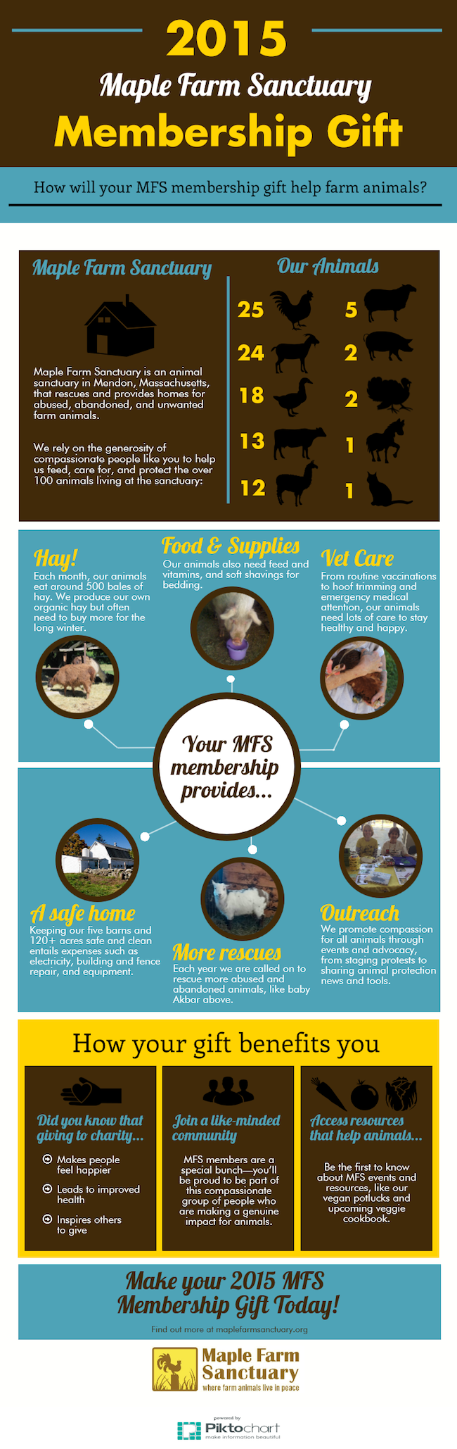 See how your 2015 MFS membership gift will make a direct impact for animals, now and in the future.